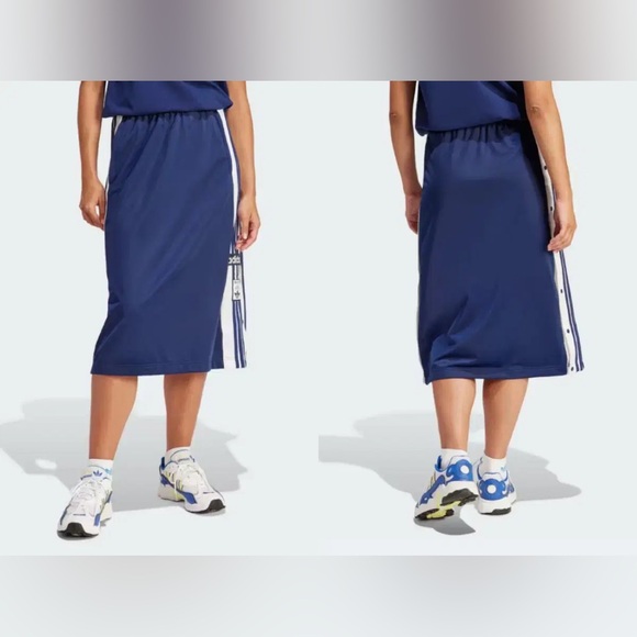 Adicolor Adibreak Midi Skirt (Adidas Track Skirt) NEW - Navy Blue - Size M - Picture 2 of 9